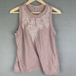 Lucky Brand Womens Medium Pink  Embroidered Tank Top